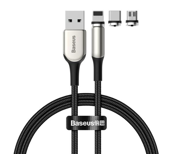 Kabel Baseus Kabel Magnetyczny USB C Micro USB Lightning Zinc 2A 1m