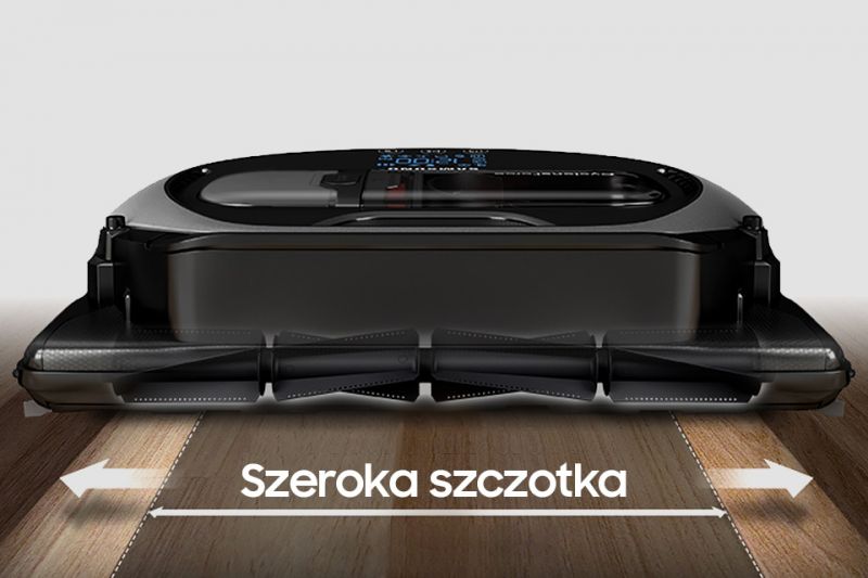 Samsung Szybsze i skuteczniejsze czyszczenie większych powierzchni. Szeroka szczotka Samsung Szybsze i skuteczniejsze czyszczenie większych powierzchni. Szeroka szczotka
