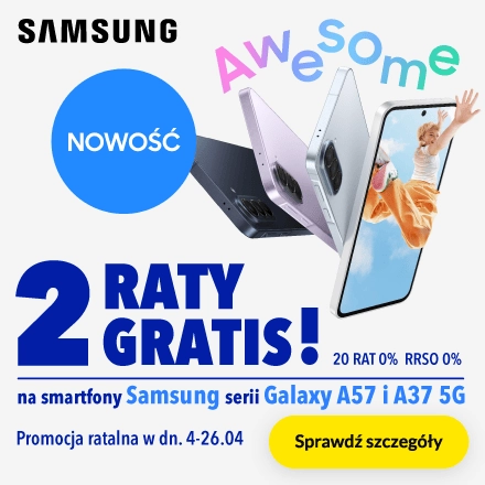 2 raty gratis na Samsung Galaxy serii A