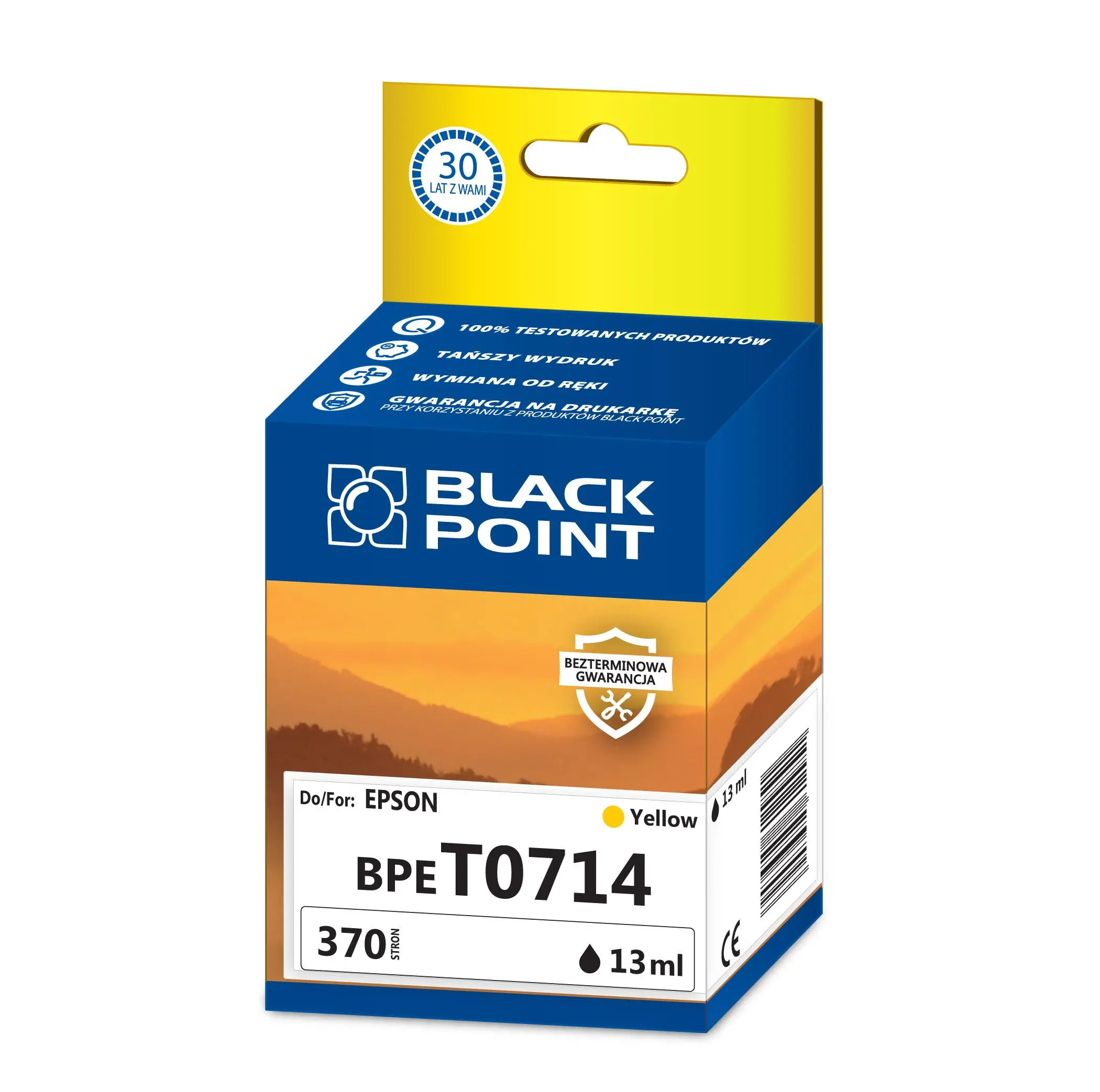 Tusz Black Point BPET0714Y (zamiennik T0714) Żółty 13 ml