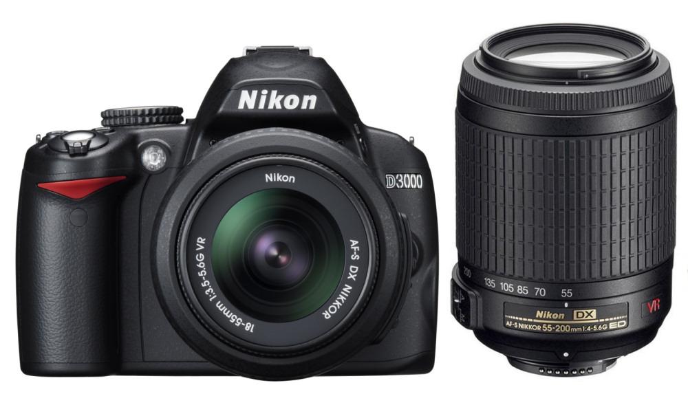 デジタルカメラ Nikon D3000 18-55 VR Kit Lustrzanka Nikon D3000 18-55 VR + 55-200 VR Kit - Opinie