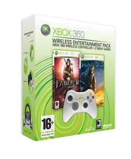 Pad Microsoft Xbox 360 Wireless (srebrny) + Halo 3 + Fable 2