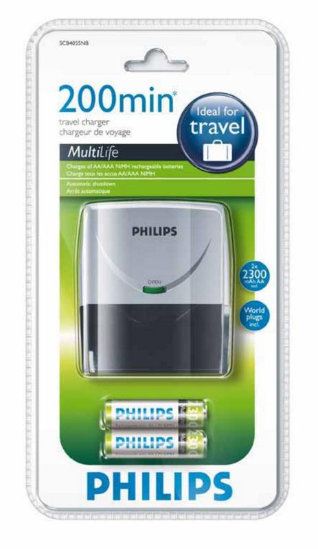Ładowarka Philips SCB4055NB + 2 akumulatory AA 2300 mAh