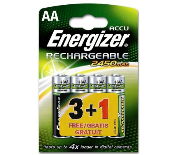 Akumulatorki Energizer AA 2450 mAh (3 + 1 szt.)