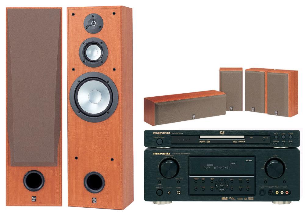 Zestaw kina Marantz DV3002, SR4002 (czarny), Yamaha NS-8390, NS-P70