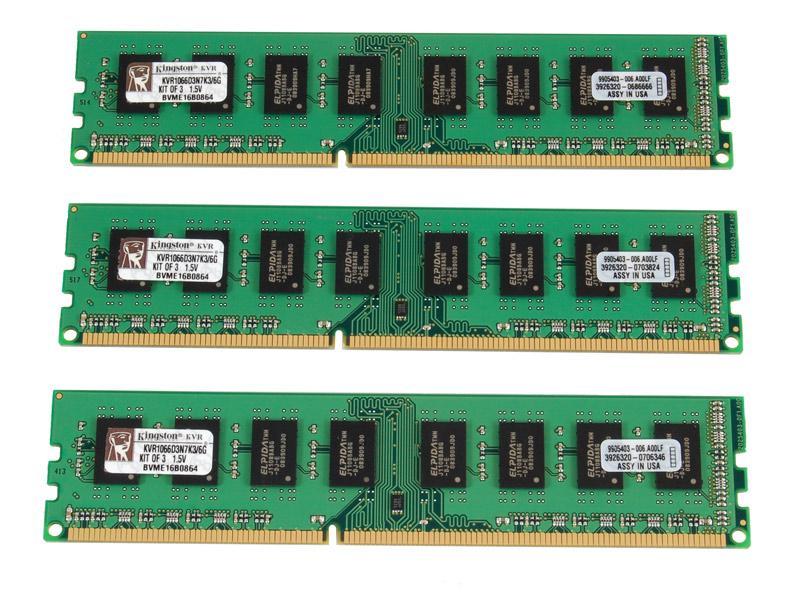 Pamięć RAM Kingston DDR3 3GB 1066 DUAL (3 x 1GB) CL7