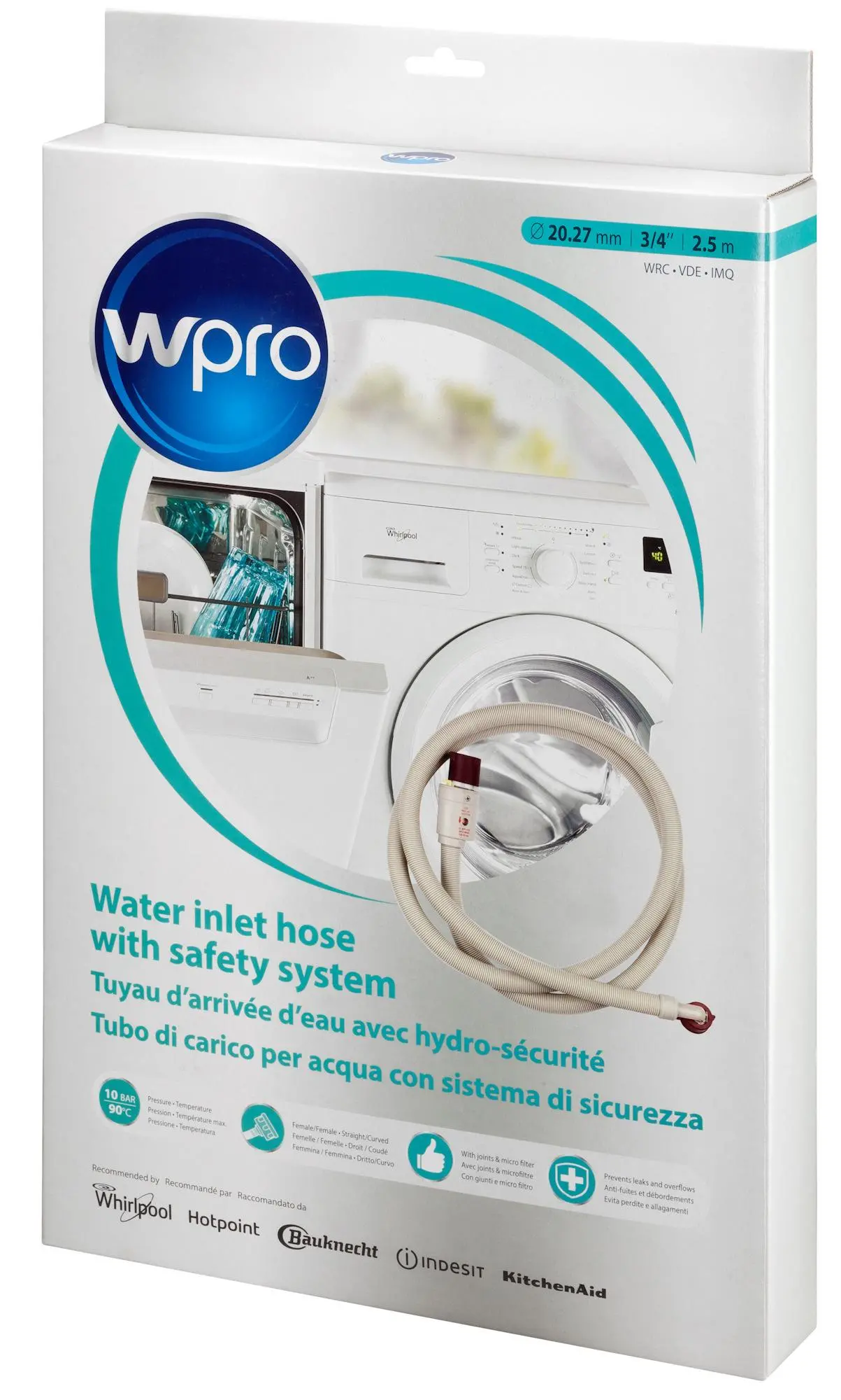 Wąż dopływowy Wpro Aquastop 2,5m