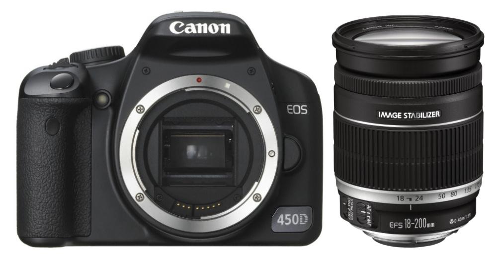 Lustrzanka Canon EOS 450D + 18 - 200 mm IS