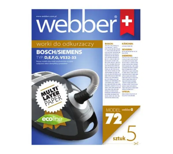 Worek do odkurzacza Webber 72 Bosch/Siemens 5szt.