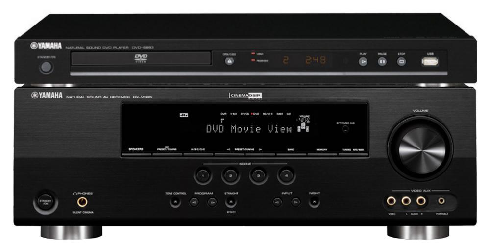Zestaw kina Yamaha DVD-S663, RX-V365, Prism Audio ONYX 200