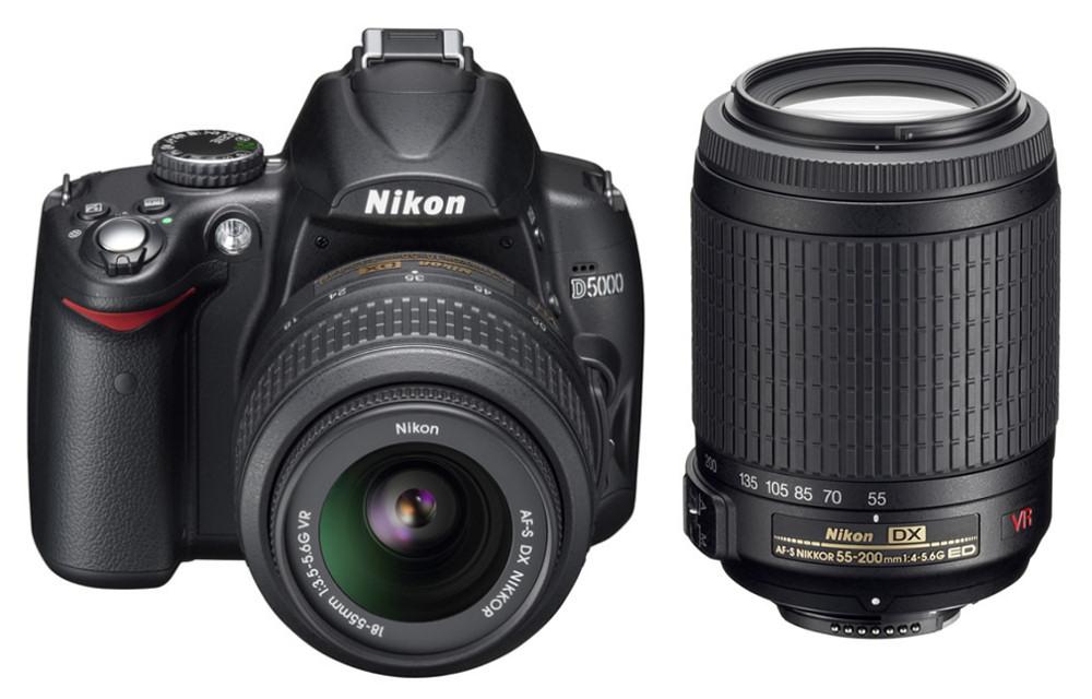 Lustrzanka Nikon D5000 18-55 VR + 55-200 VR DK