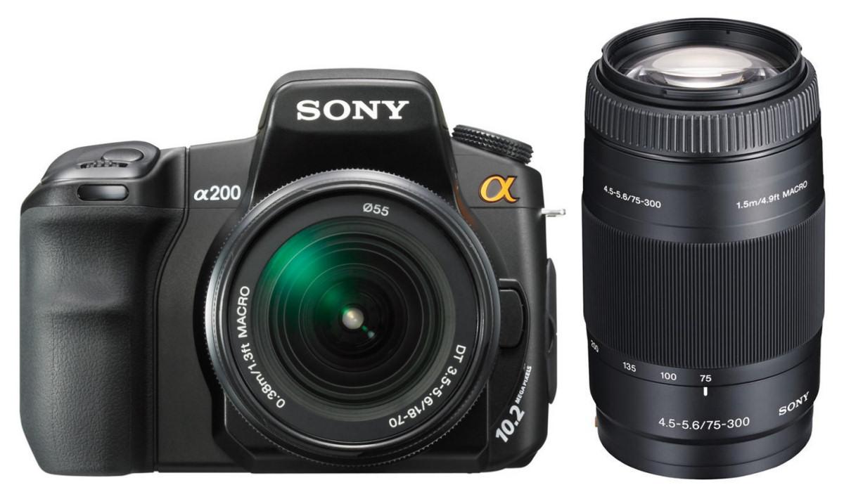 Lustrzanka Sony DSLR-A200W + DT 18 - 70 mm + DT 75 - 300 mm