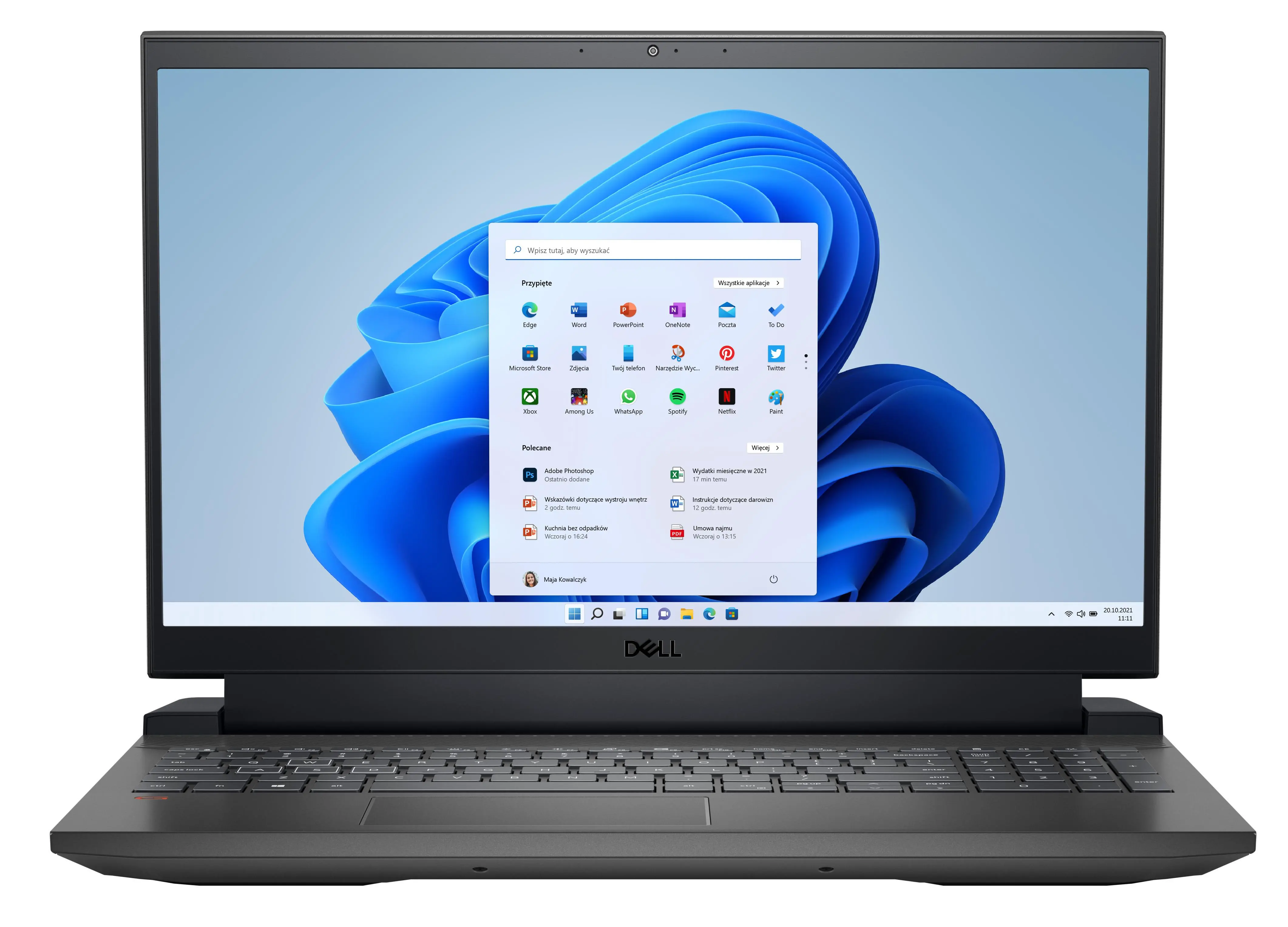 Laptop gamingowy Dell G15 5511-6204 15,6" 120Hz i5-11260H 16GB RAM 512GB Dysk SSD RTX3050 Win11 Czarny