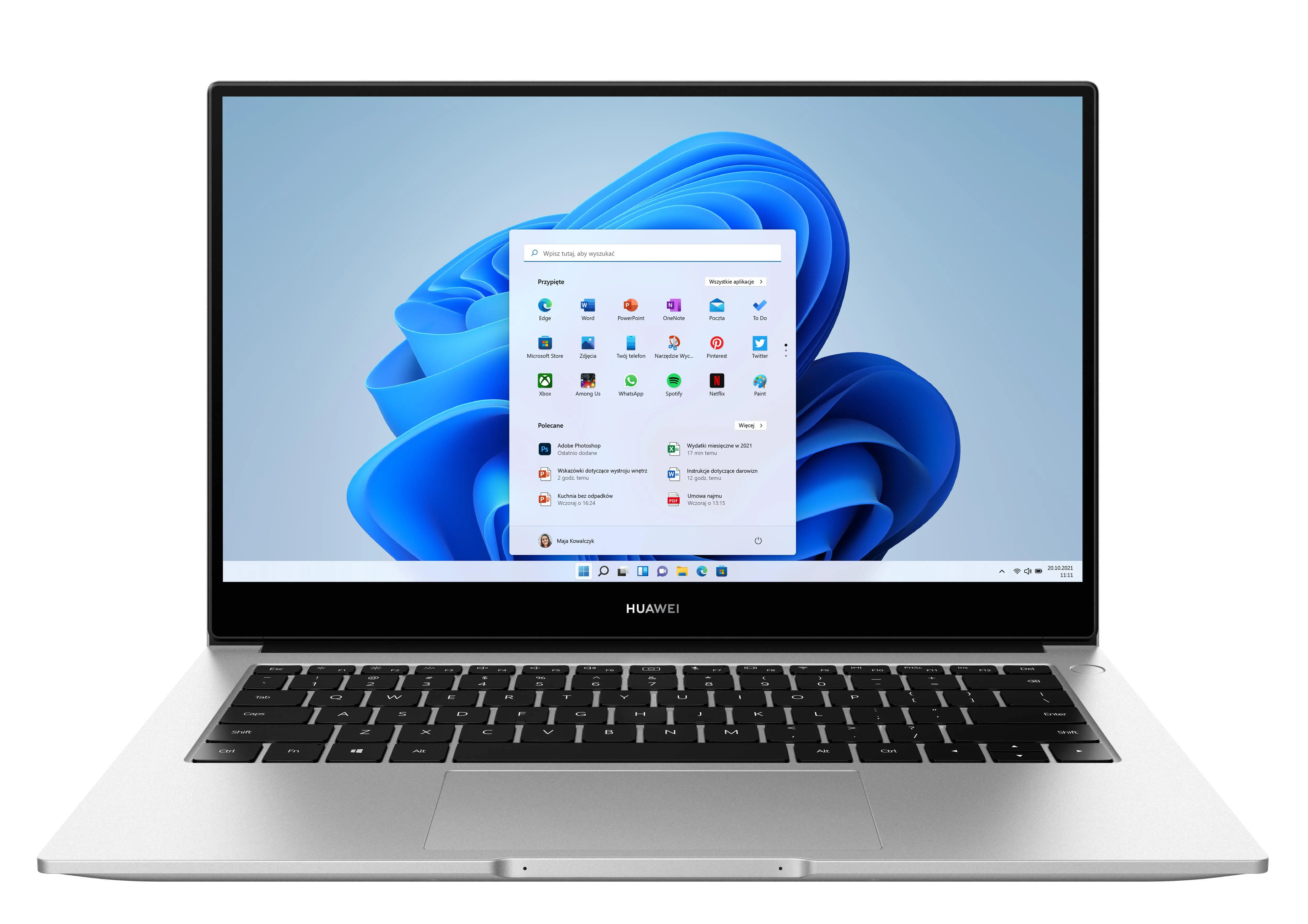 Laptop Huawei MateBook D14 14" i5-1135G7 8GB RAM 512GB Dysk SSD Win11 Srebrny