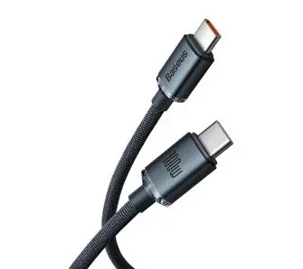 Kabel Baseus USB-C do USB-C Crystal 100W 2m Czarny