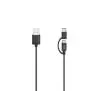 Kabel Hama 2w1 microUSB/USB-C /USB-A 0,75m Czarny