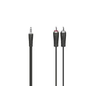 Kabel  audio Hama 00200721 jack 3,5mm na 2x RCA 5m Czarny