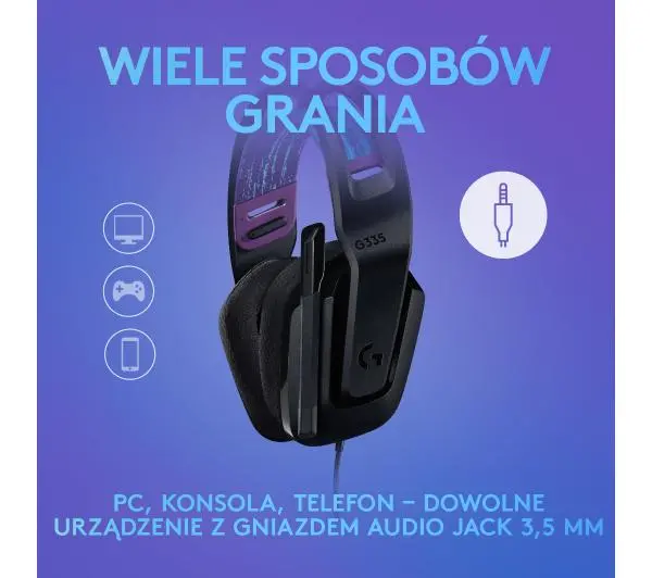 Logitech G335 Nauszne Czarny