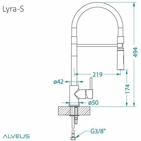Bateria Alveus Lyra-S 1132184 Srebrny Chrom