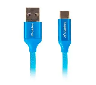 Lanberg USB-C do USB-A QC 3,0 1m Niebieski