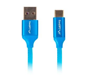 Kabel Lanberg USB-C do USB-A QC 3,0 1m Niebieski