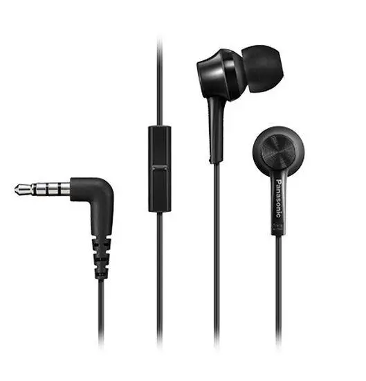 Słuchawki przewodowe Panasonic RP-TCM105E-K Dokanałowe Mikrofon Czarny