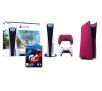 Konsola Sony PlayStation 5 (PS5) z napędem  - dodatkowy pad - Cover Plate (czerwony) - Horizon Forbidden West - Gran Turismo 7