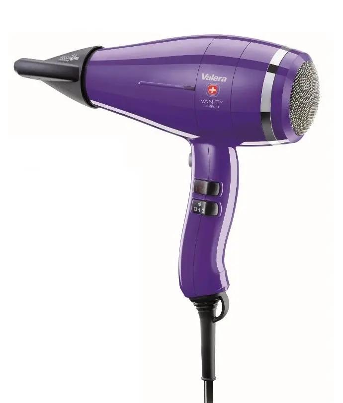 Suszarka do włosów Valera Vanity Comfort Pretty Purple VA8601PP Jonizacja Zimny nawiew 2000W 2 prędkości 3 temperatury
