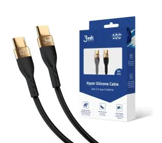 3mk Hyper Silicone Cable do USB-C to USB-C 2m 100W Czarny