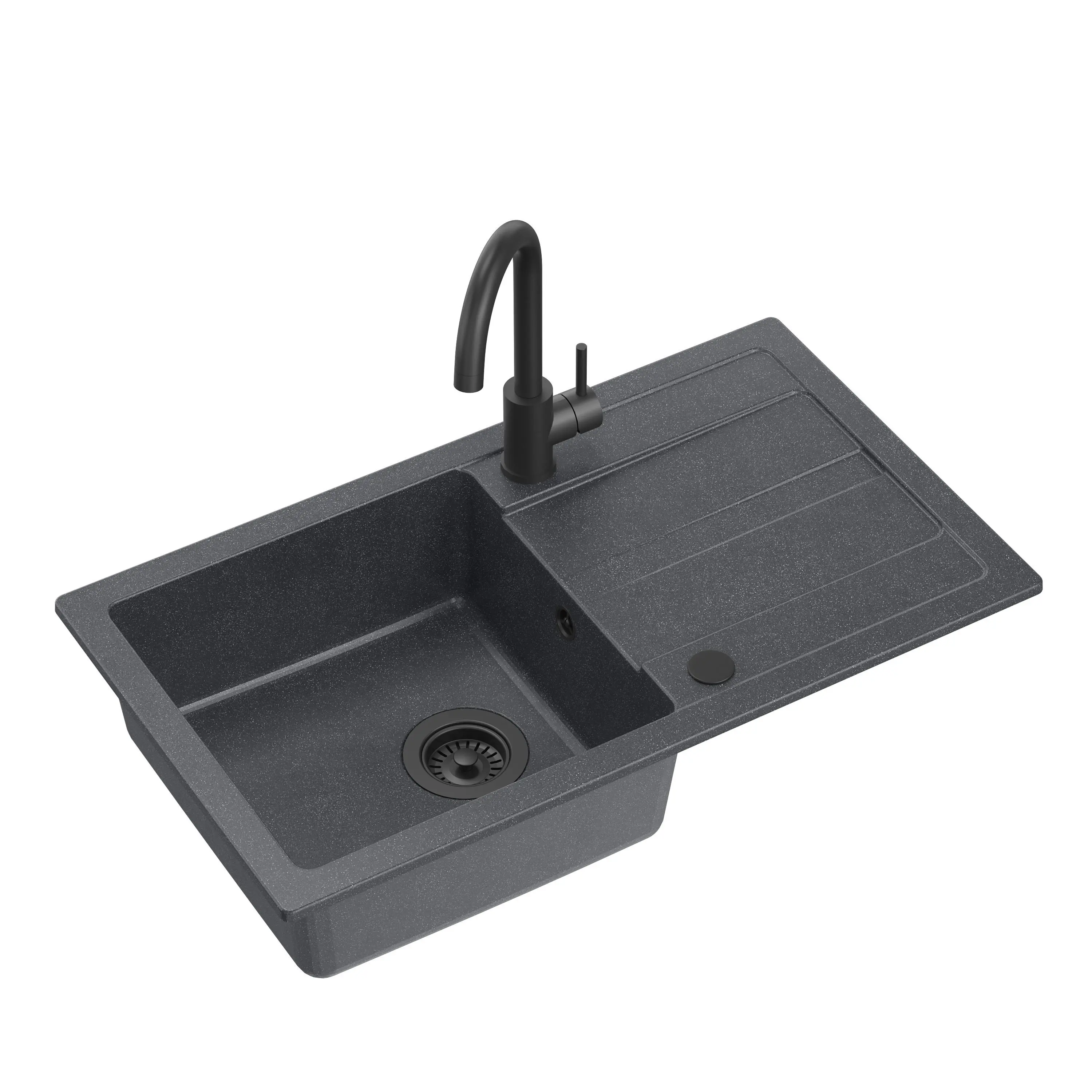 Zlewozmywak Quadron ZCM7744CZ_3623500BLM Clear Max Czarny + bateria Czarny