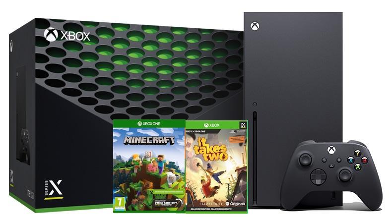 Konsola Xbox Series X 1TB z napędem + Minecraft Starter Pack + It Takes Two