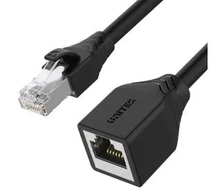 Unitek C1896BK RJ-45 (8P8C) M-F Cat 6 STP 1m Czarny