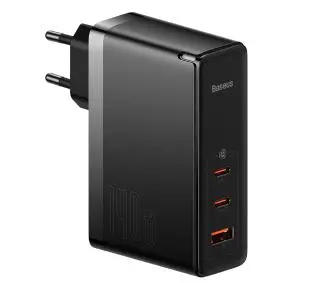 Baseus GaN5 Pro 2xUSB-C + USB 140W Czarny - ⚡ EURO HIT CENOWY! ⚡