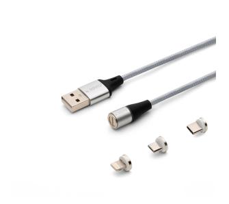Kabel Savio CL-156 magnetyczny USB 2m Srebrny