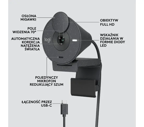 Logitech Brio 300  Grafitowy