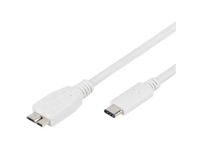 Kabel Vivanco 45275 USB-C do microUSB 1m Biały