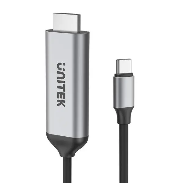 Kabel komputerowy Unitek V1423A USB-C - HDMI 4K 60Hz 1,8m Srebrno-szary