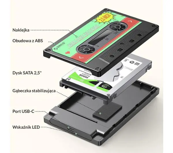 Orico 2580C3-V1-BK-EP Czarny