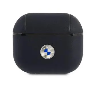 Etui na słuchawki BMW Geniune Leather Silver Logo BMA3SSLNA do AirPods 3 Granatowy