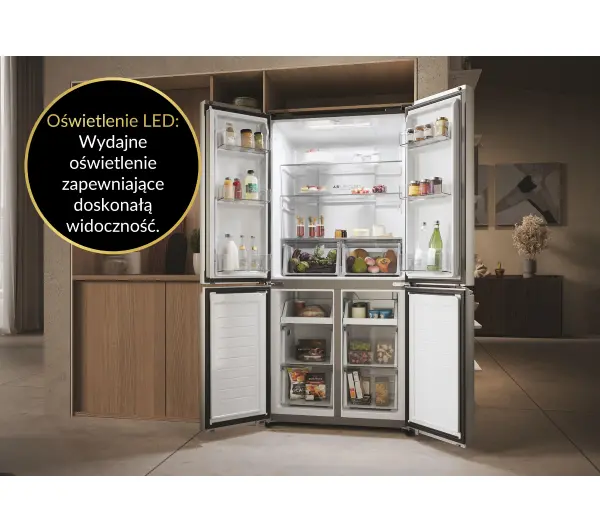 Haier Seria 5 HCR3818ENMM Pełny No Frost 181,5cm Inox - DRUGI -30%, ALBO 5-TY ZA 1ZŁ - Kup na Raty - RRSO 0%