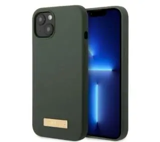 Guess Silicone Logo Plate MagSafe GUHMP13MSBPLA do iPhone 13