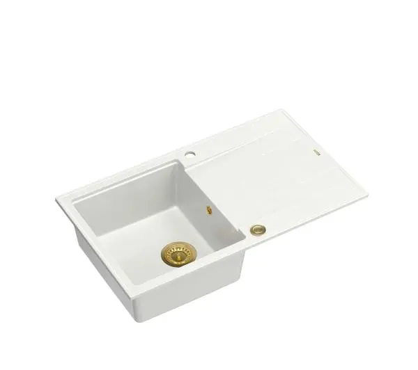 Quadron HCQE8650U1_PVDG1 P2O Evan 111 Granitowy Biały/Złoty - DRUGI -30%, ALBO 5-TY ZA 1ZŁ - Kup na Raty - RRSO 0%