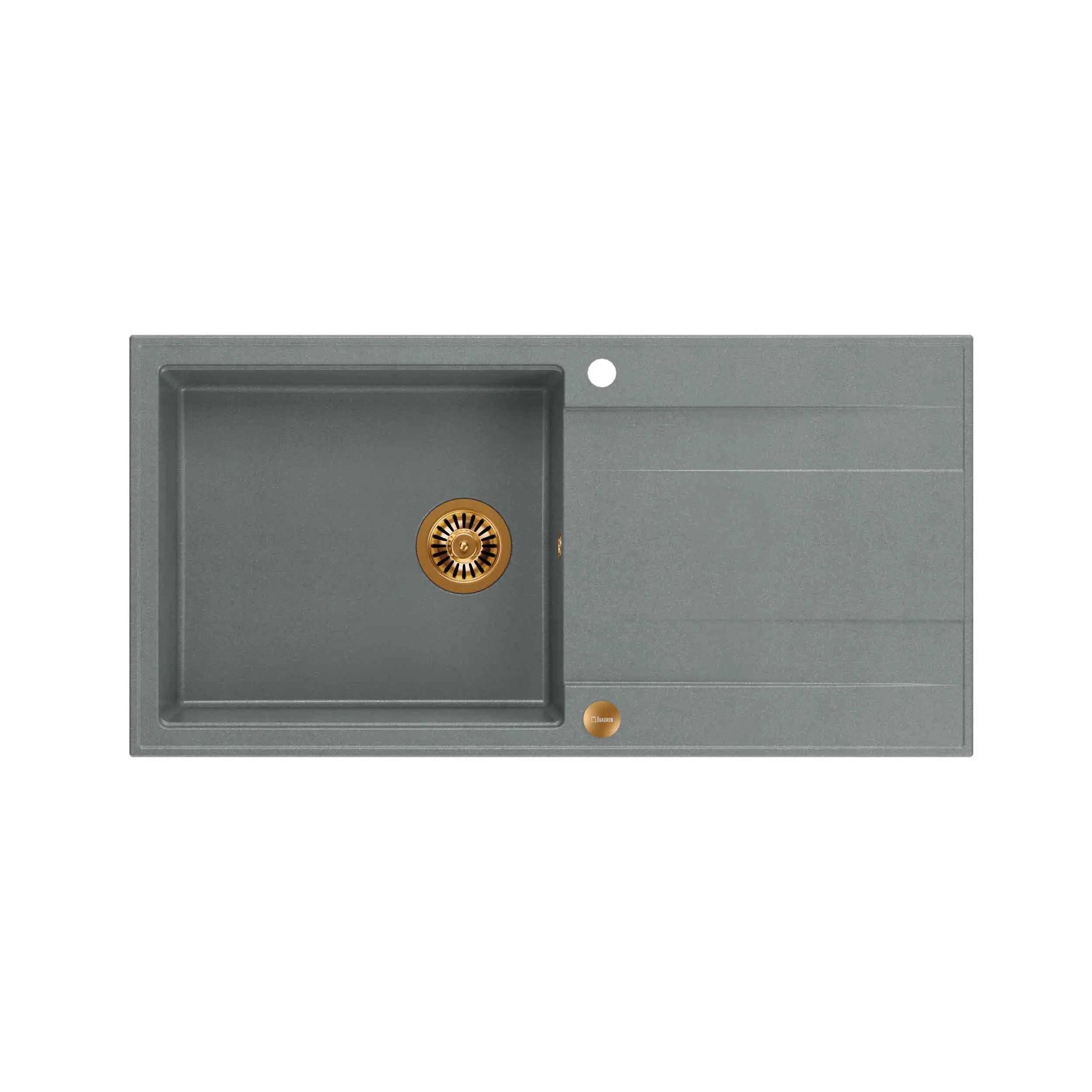 Zlewozmywak Quadron HCQE10050U5_PVDC1 P2O Evan 146 XL Granitowy Szary/Miedziany