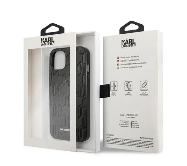 Karl Lagerfeld Monogram Plaque KLHCP13SMNMP1K do iPhone 13 mini