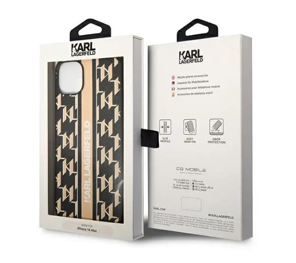 Karl Lagerfeld Monogram Stripe KLHCP14MPGKLSKW do iPhone 14 Plus