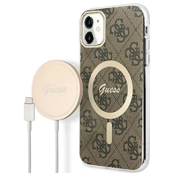 Zestaw Guess GUBPN61H4EACSW ładowarka indukcyjna + etu 4G Print MagSafe do iPhone 11