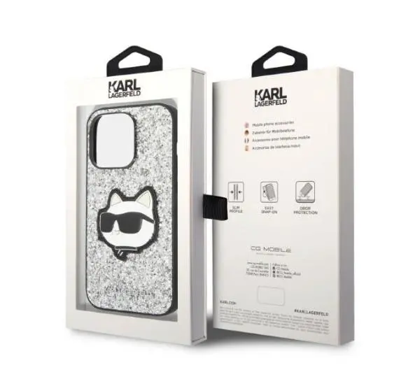 Karl Lagerfeld Glitter Choupette Patch KLHCP14LG2CPS do iPhone 14 Pro
