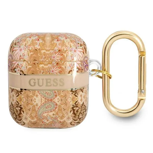 Etui na słuchawki Guess Paisley Strap Collection G do AirPods Złoty
