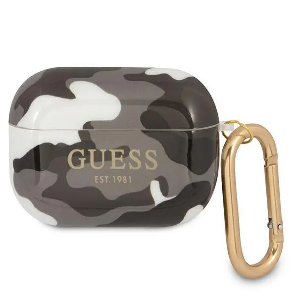Etui na słuchawki Guess Camo Collection do AirPods Pro Czarny moro
