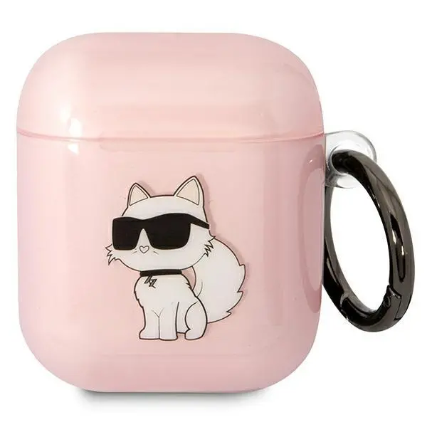Etui na słuchawki Karl Lagerfeld Ikonik Choupette do Airpods 1/2 Różowy